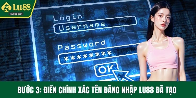 Bước 3: Điền chính xác tên đăng nhập LU88 đã tạo