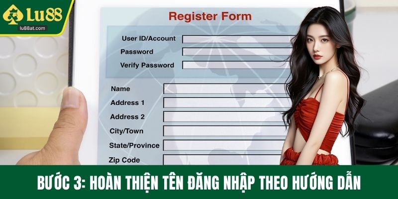 Bước 3: Hoàn thiện tên đăng nhập theo hướng dẫn