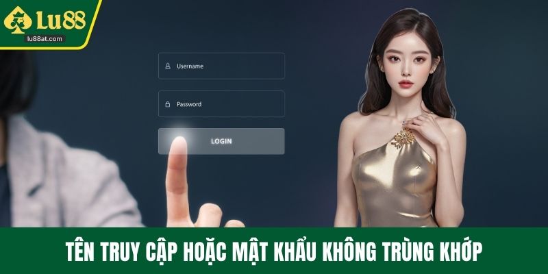 Tên truy cập hoặc mật khẩu không trùng khớp